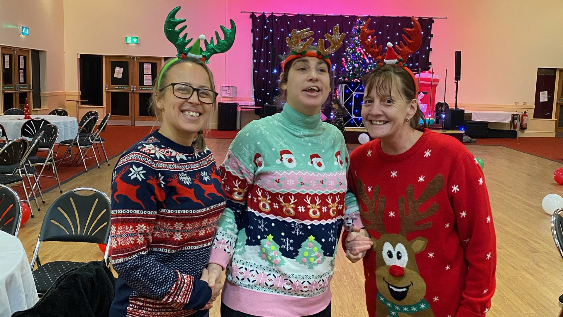 Jodie with support workers Karen and Natasha