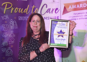 Shaheen with her certificate