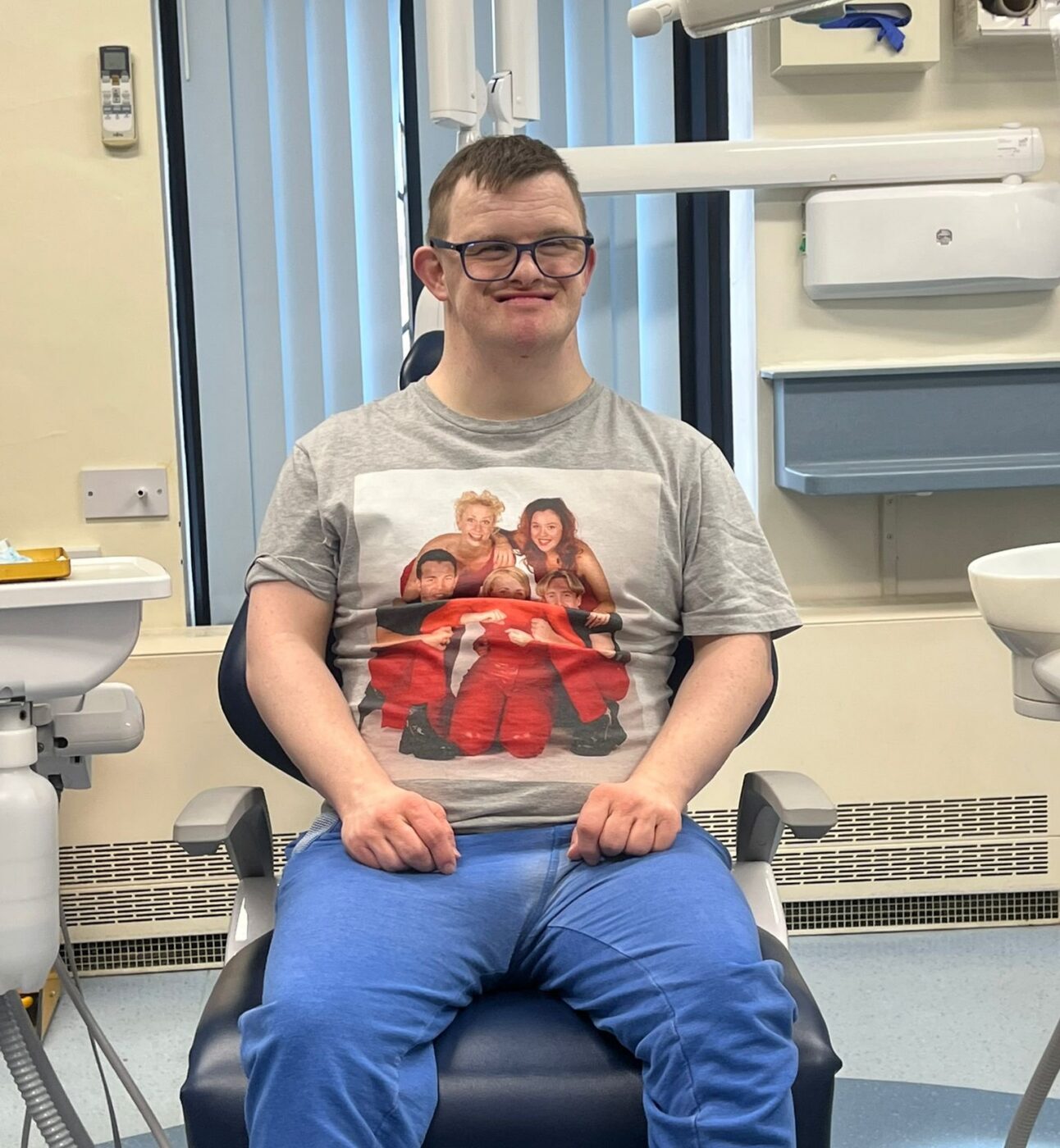Jonny smiling at the dentist