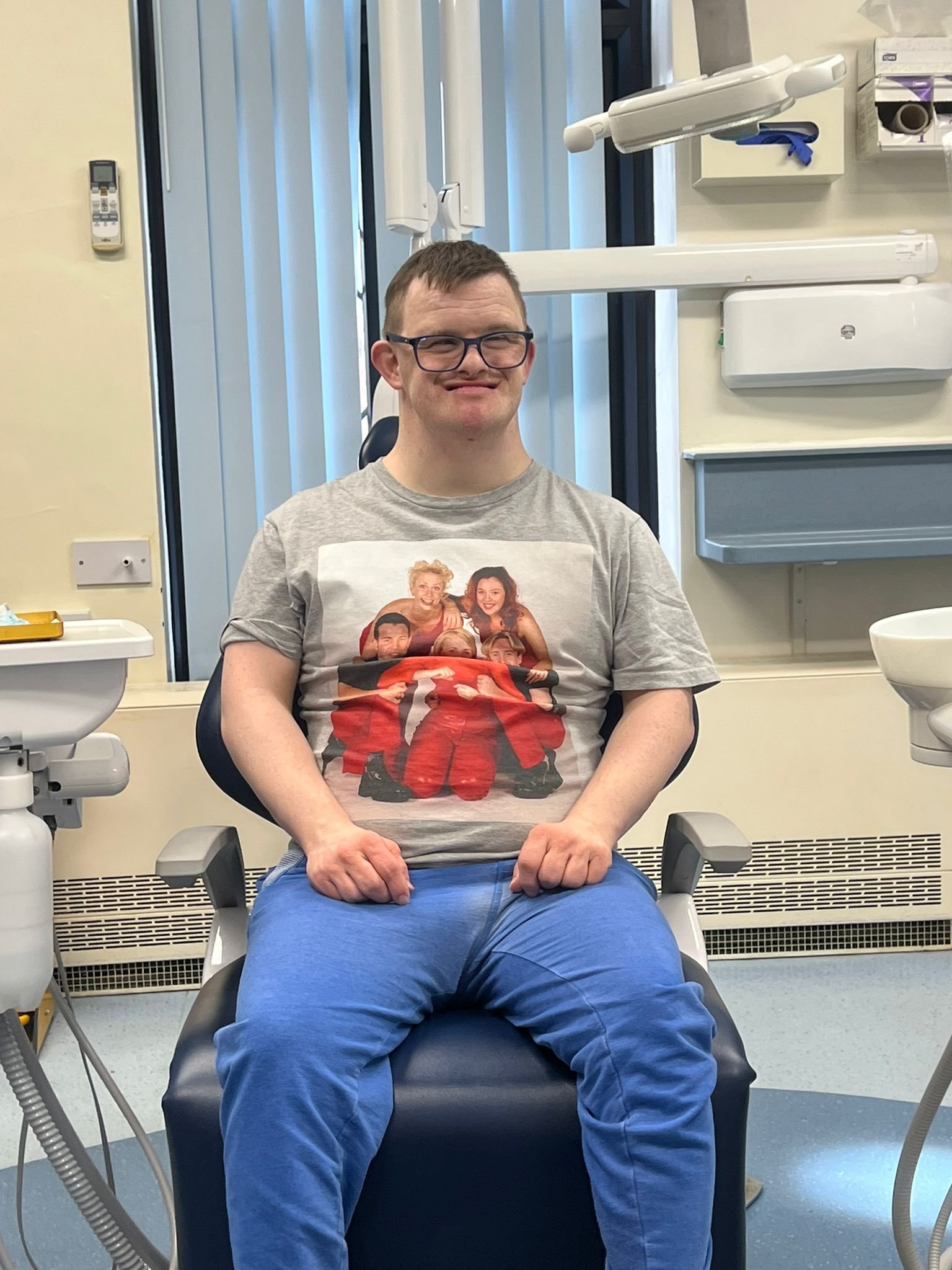 Jonny smiling at the dentist