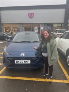 Harriet with her new car