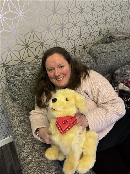 Harriet with her robotic dog