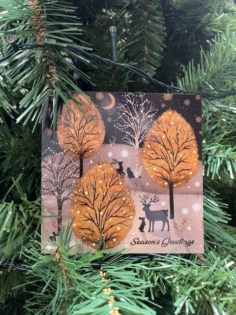 Pack of 10 Golden Trees Christmas Cards.